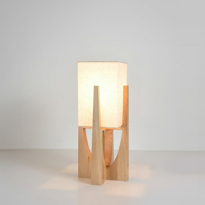 Elégant lampadaire japonais en noyer | Design simple et solide en bois