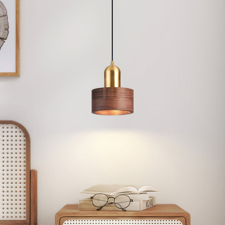 Lampe suspendue d'inspiration japonaise en forme de cylindre