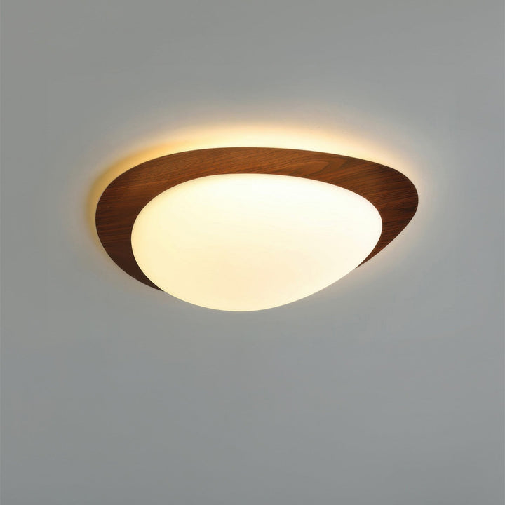 Plafonnier scandinave en bois avec texture de galets