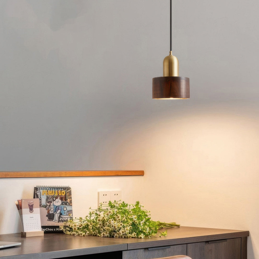 Lampe suspendue d'inspiration japonaise en forme de cylindre