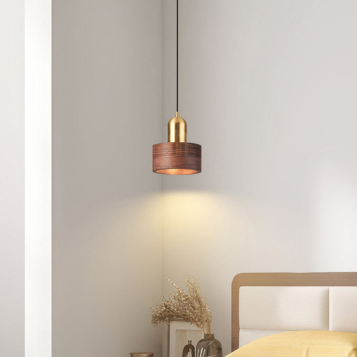 Lampe suspendue d'inspiration japonaise en forme de cylindre