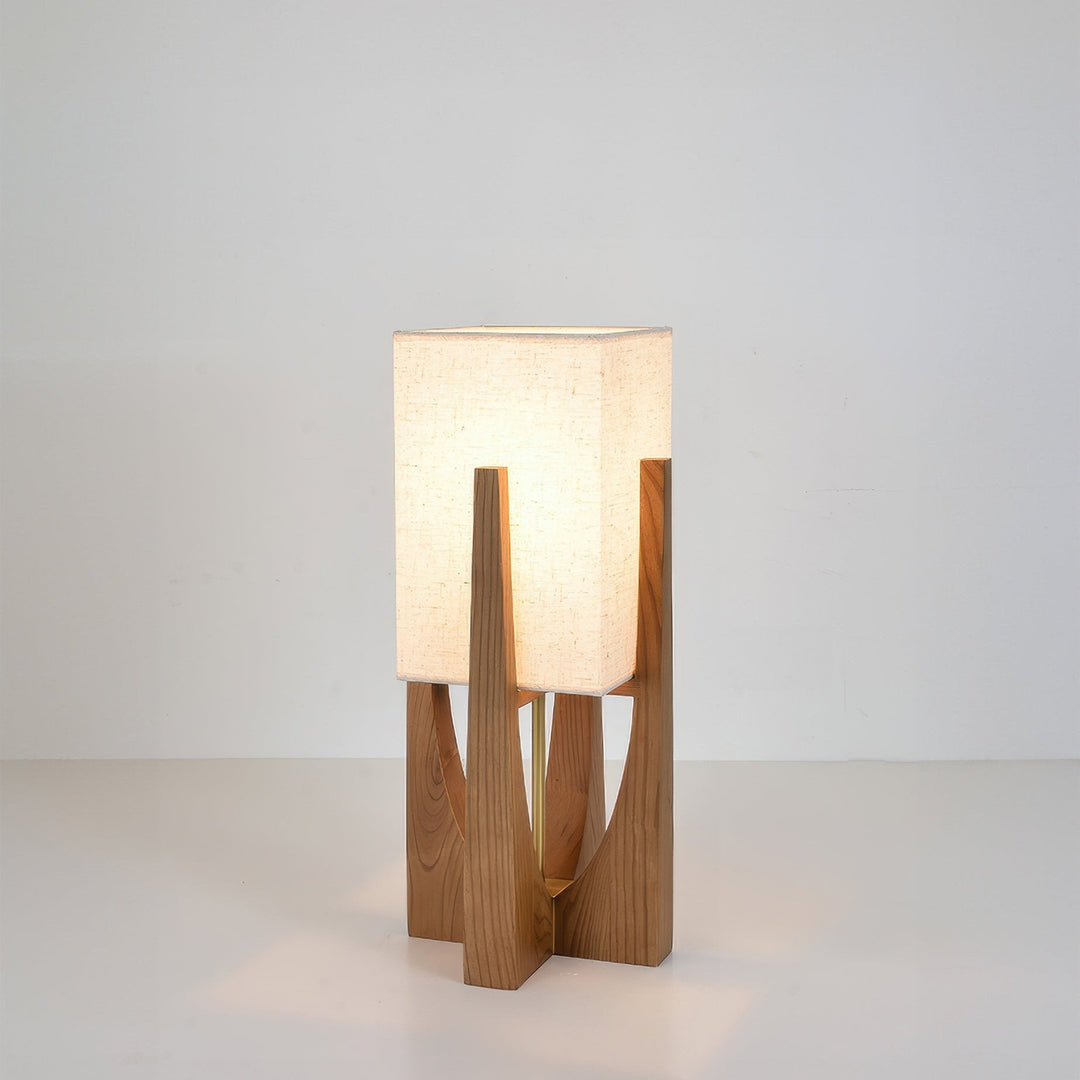 Elégant lampadaire japonais en noyer | Design simple et solide en bois