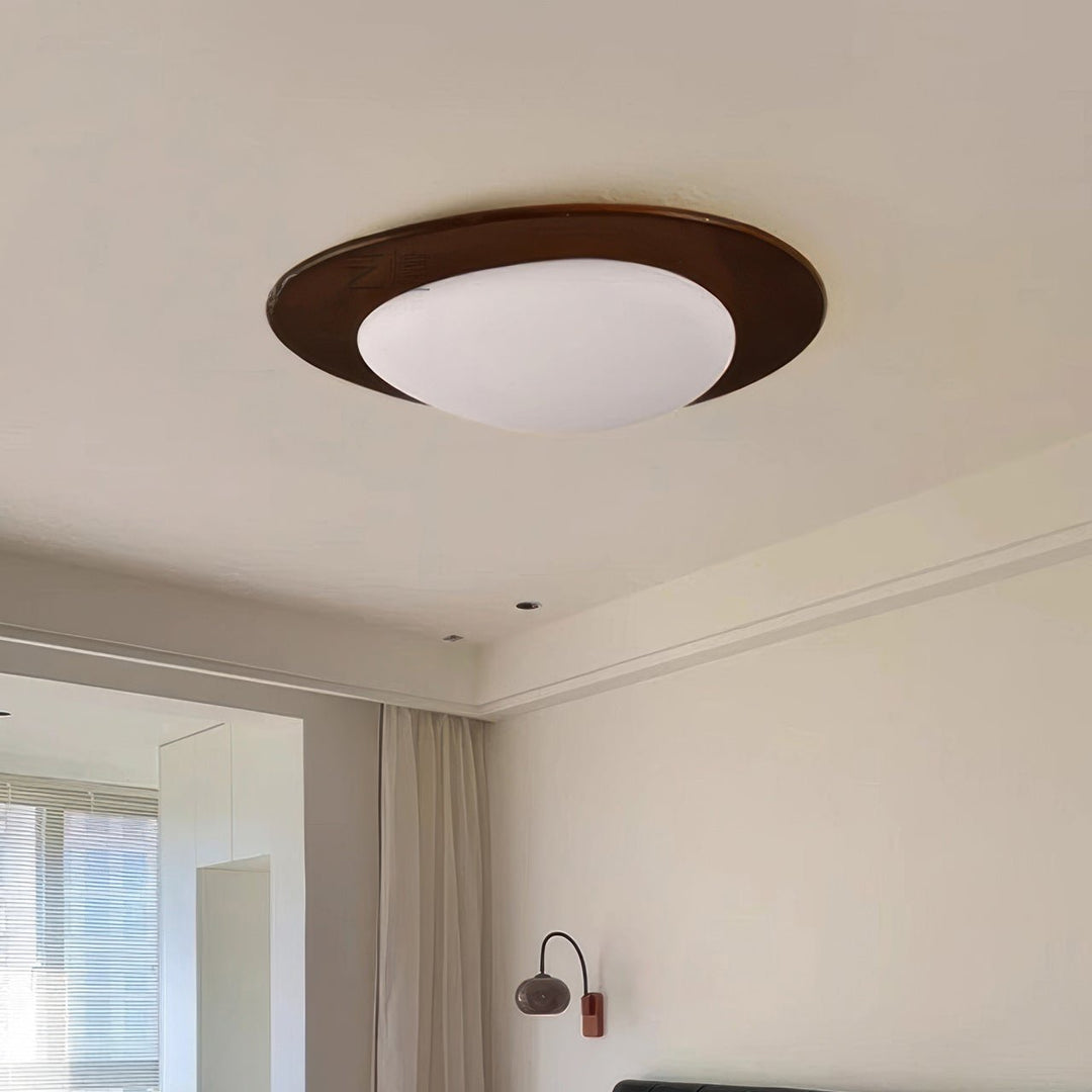 Plafonnier scandinave en bois avec texture de galets
