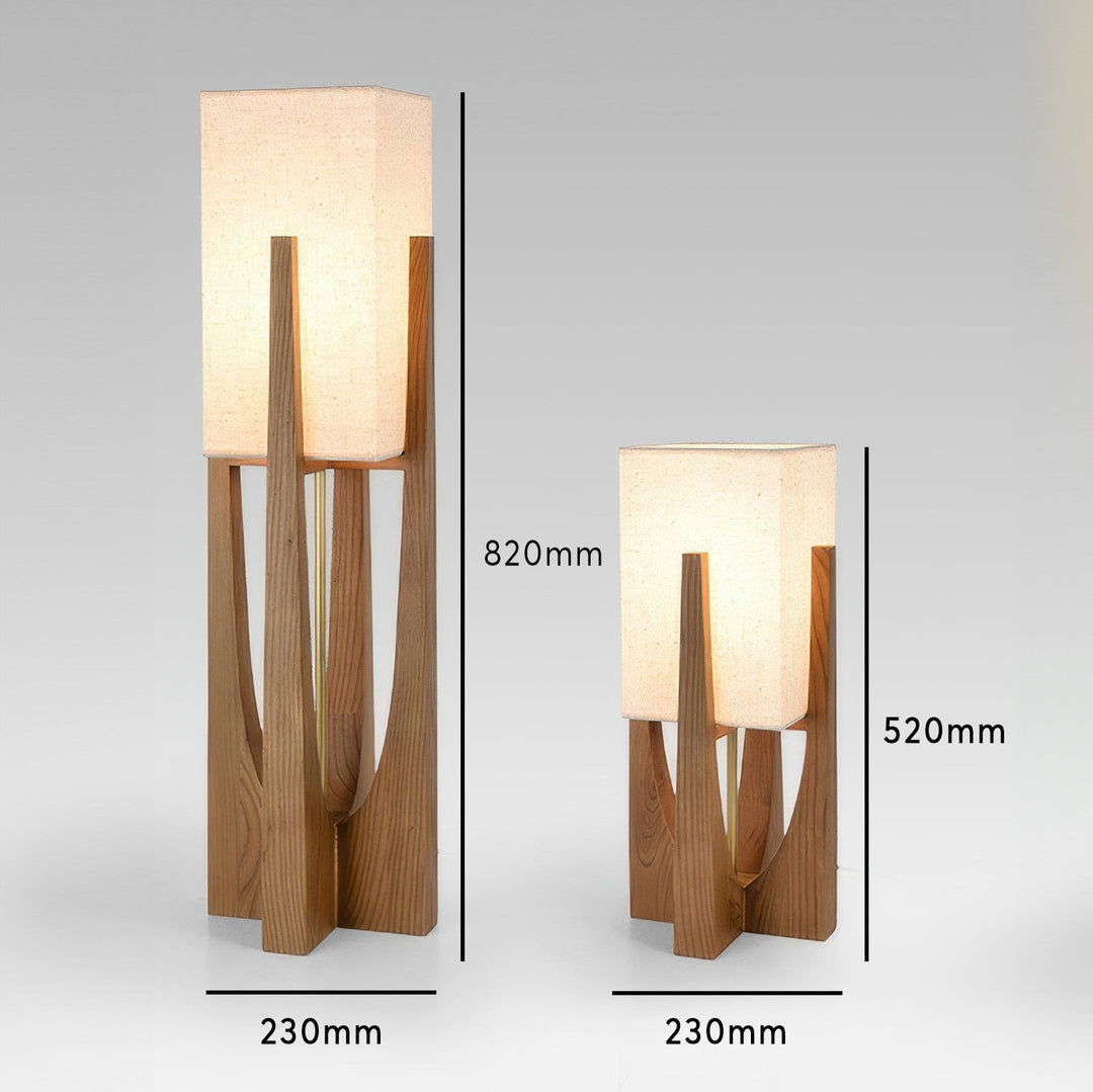 Elégant lampadaire japonais en noyer | Design simple et solide en bois