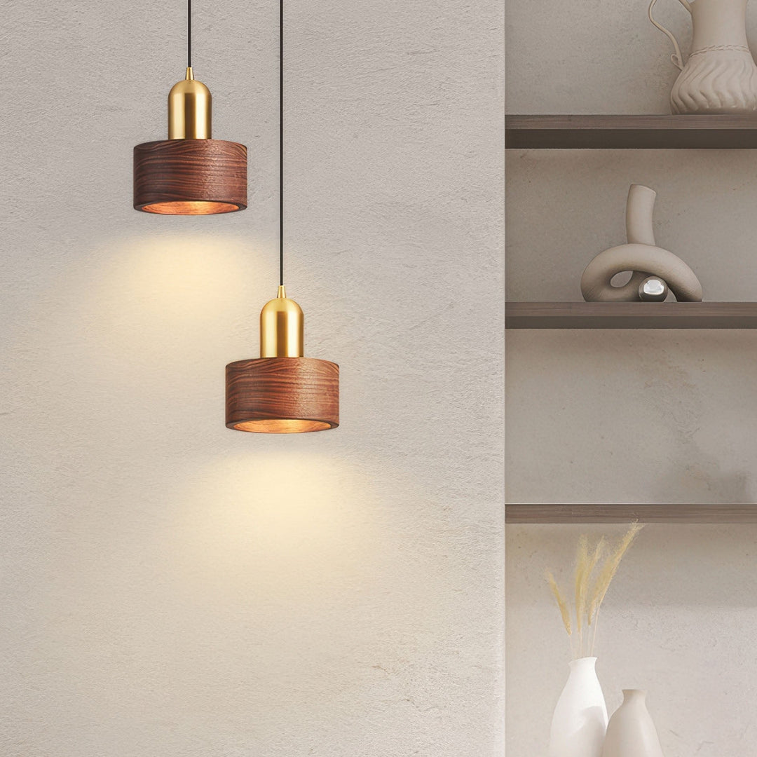 Lampe suspendue d'inspiration japonaise en forme de cylindre