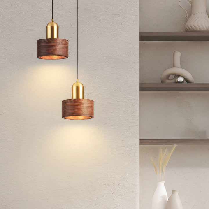 Lampe suspendue d'inspiration japonaise en forme de cylindre
