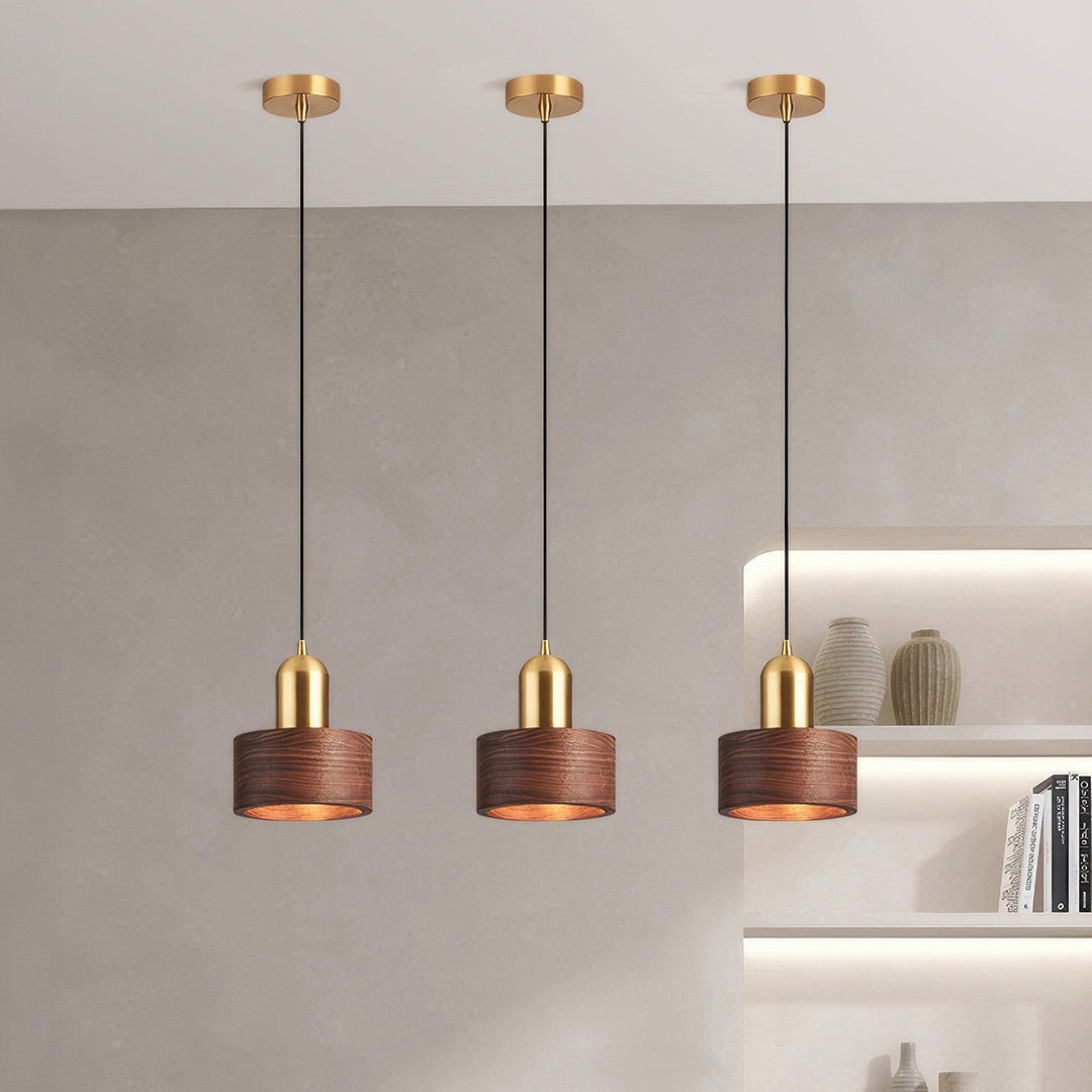 Lampe suspendue d'inspiration japonaise en forme de cylindre