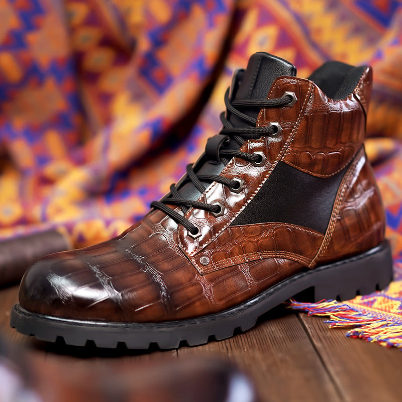 Bottes stylées Rendell en cuir croco