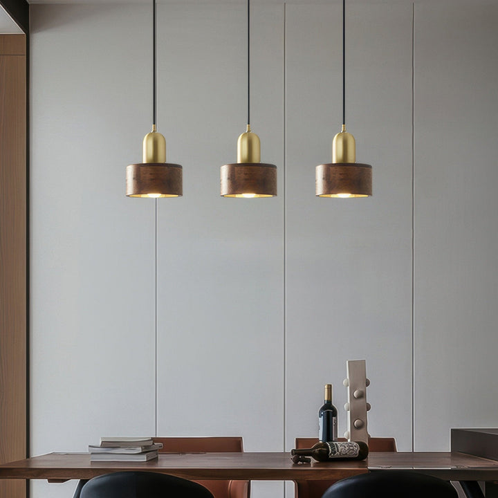 Lampe suspendue d'inspiration japonaise en forme de cylindre