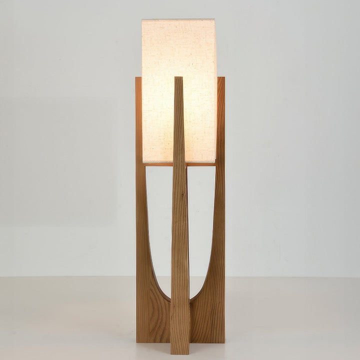 Elégant lampadaire japonais en noyer | Design simple et solide en bois