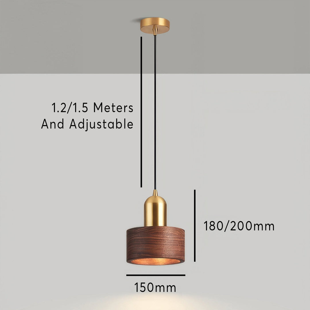 Lampe suspendue d'inspiration japonaise en forme de cylindre