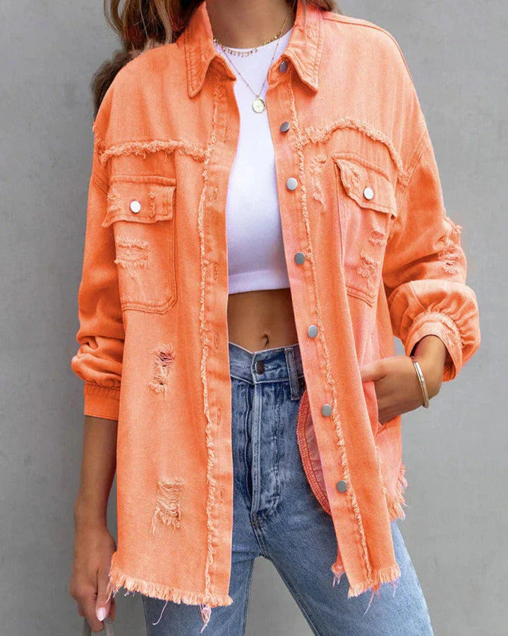 Nienke | Trendy Torn Denim Jack