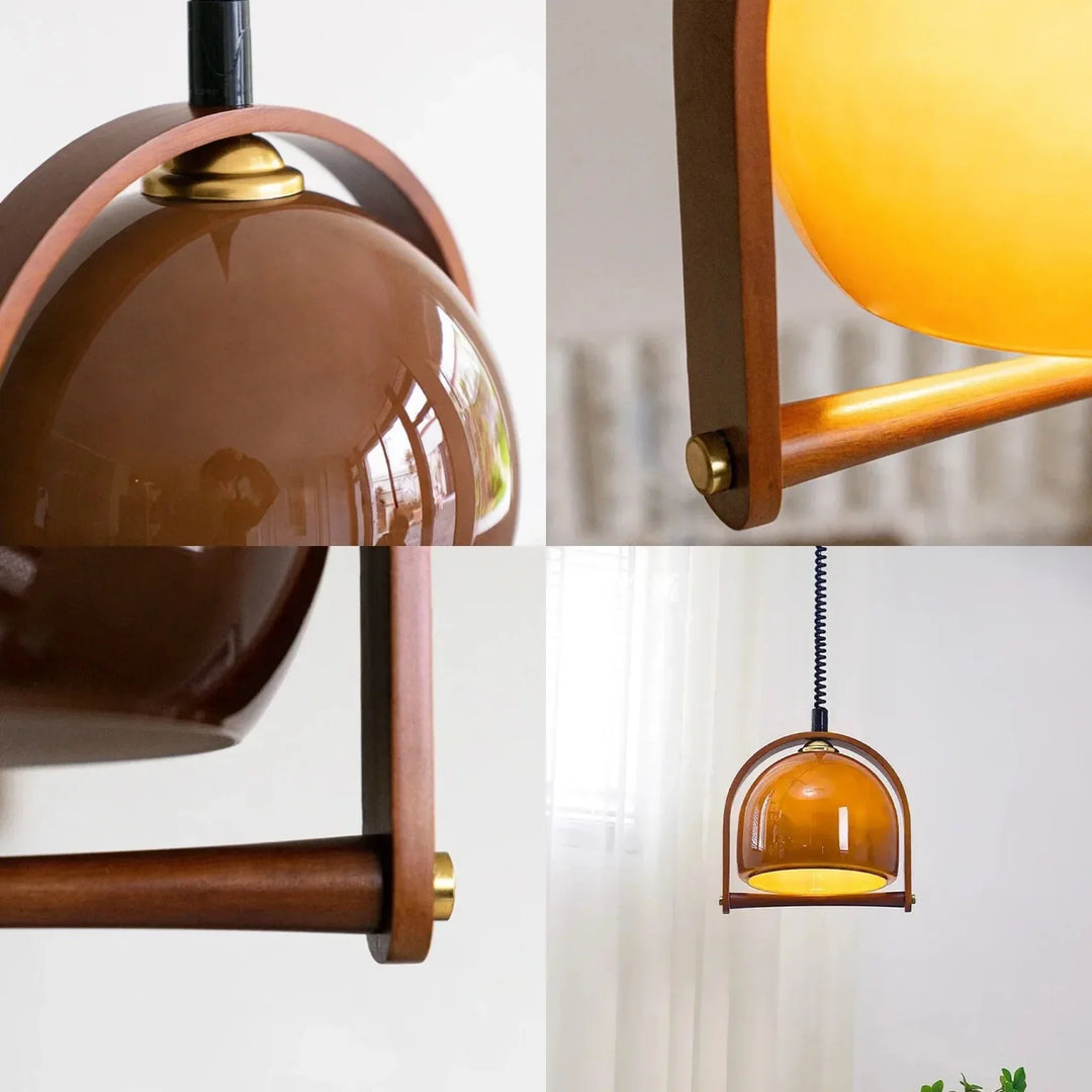 Lampes pendantes en bois Chic Vintage Bauhaus