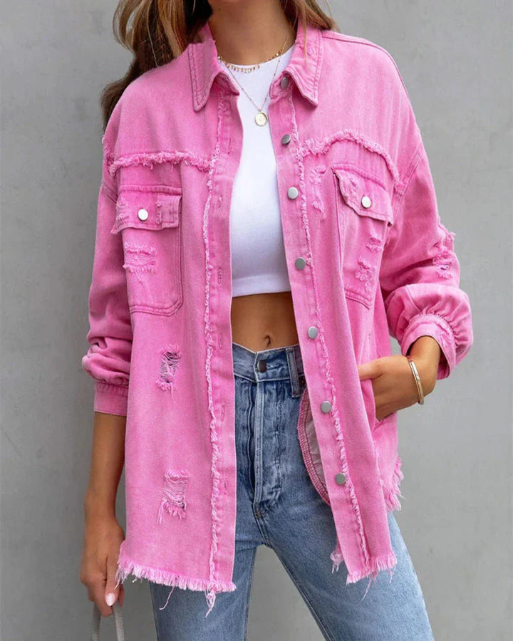 Nienke | Trendy Torn Denim Jack