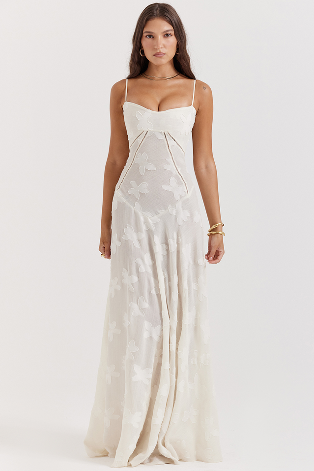 Manon Robe Longue Imprimée Noire – Style Rétro
