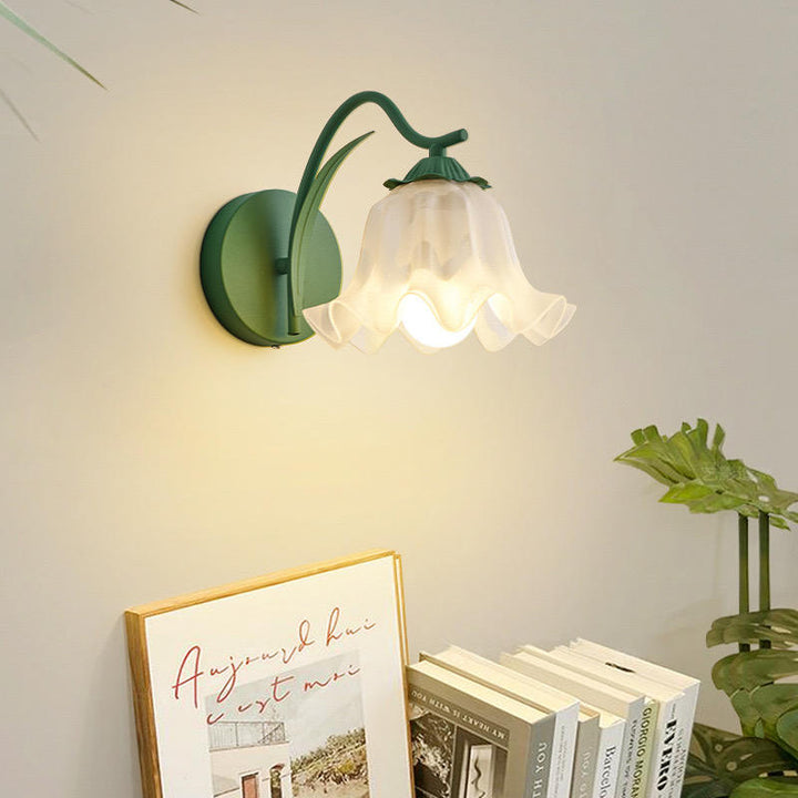 Lampe murale rétro chic pour jardin avec motif de fleurs