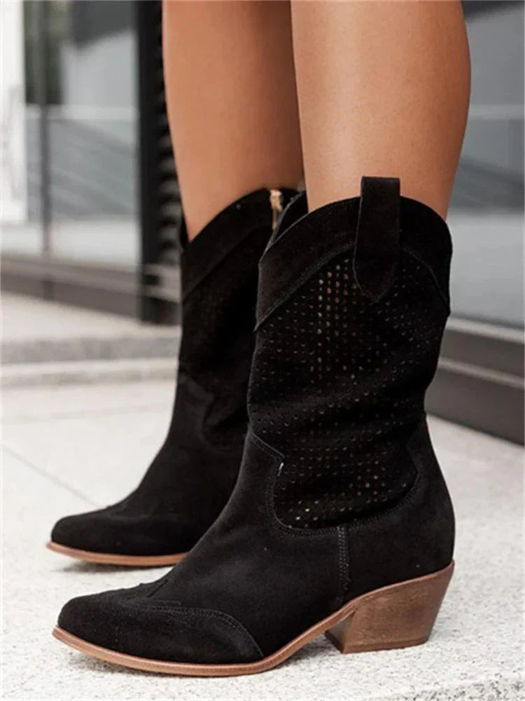 Aubrey | Bottes de cow-boy tendance et chic avec fermeture éclair pratique