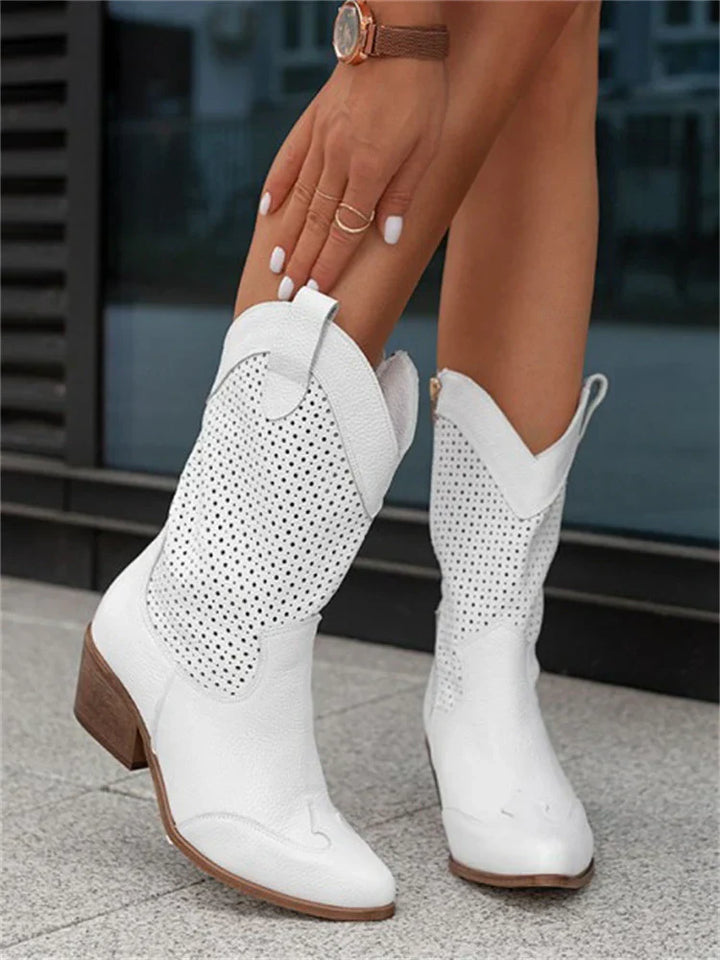 Aubrey | Bottes de cow-boy tendance et chic avec fermeture éclair pratique