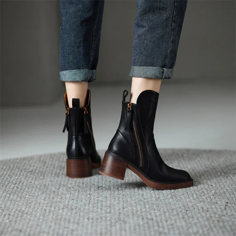 Adrienne™ - Bottes en Cuir Élégantes