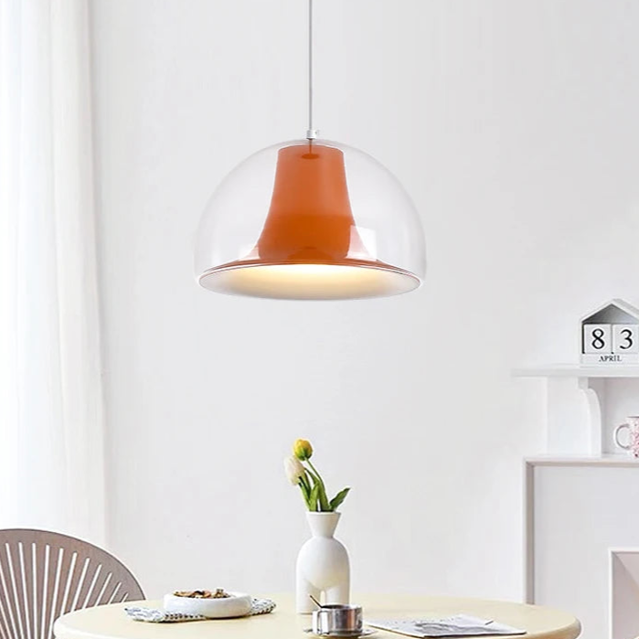 Lampe suspendue en verre semi-circulaire avec design Jellies