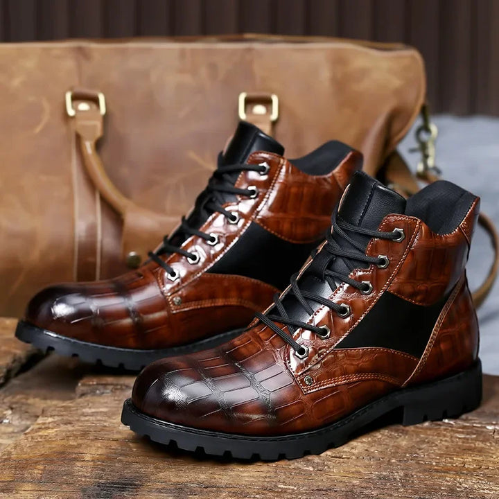 Bottes stylées Rendell en cuir croco