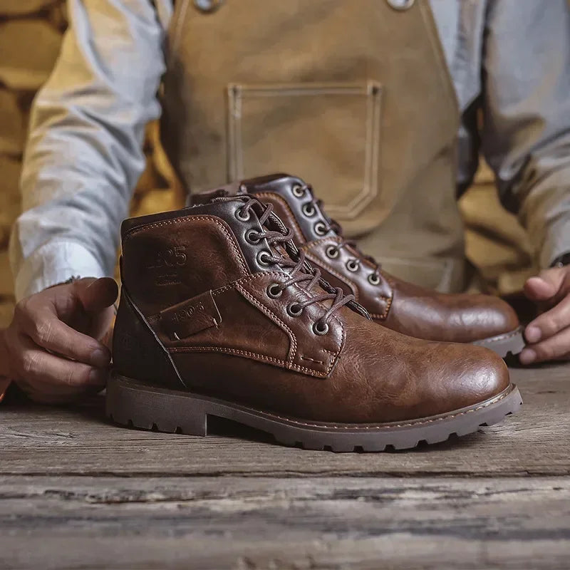 Bottes en cuir élégantes et décontractées pour hommes, d'inspiration britannique, par Parker