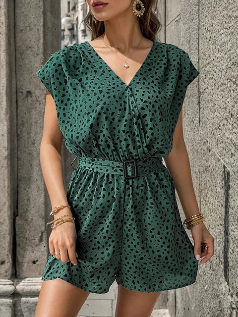 Elle | Effortlessly Chic V-Neck Casual Jumpsuit