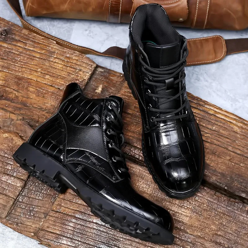 Bottes stylées Rendell en cuir croco