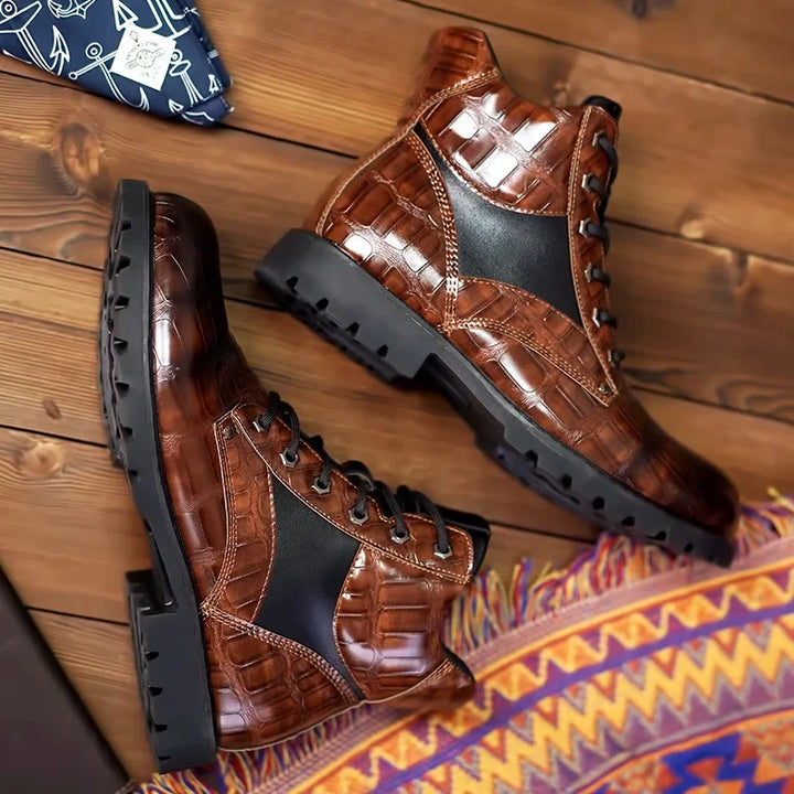 Bottes stylées Rendell en cuir croco