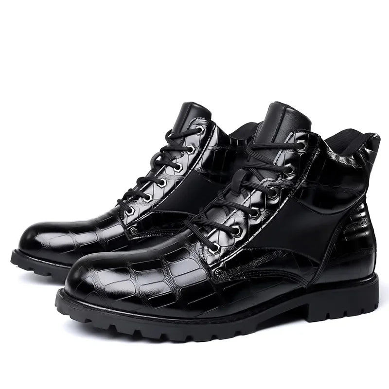 Bottes stylées Rendell en cuir croco