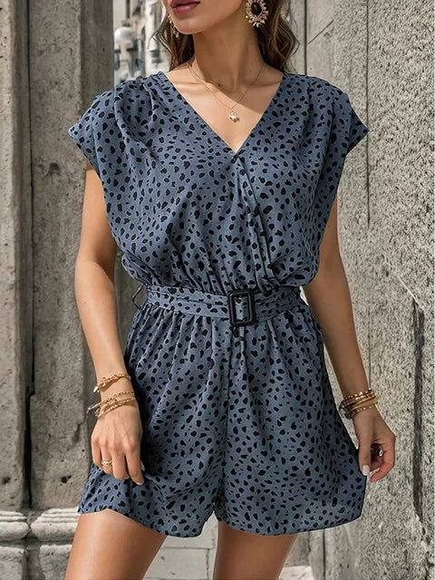 Elle | Effortlessly Chic V-Neck Casual Jumpsuit
