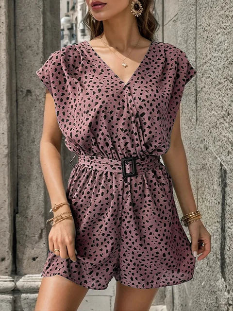 Elle | Effortlessly Chic V-Neck Casual Jumpsuit