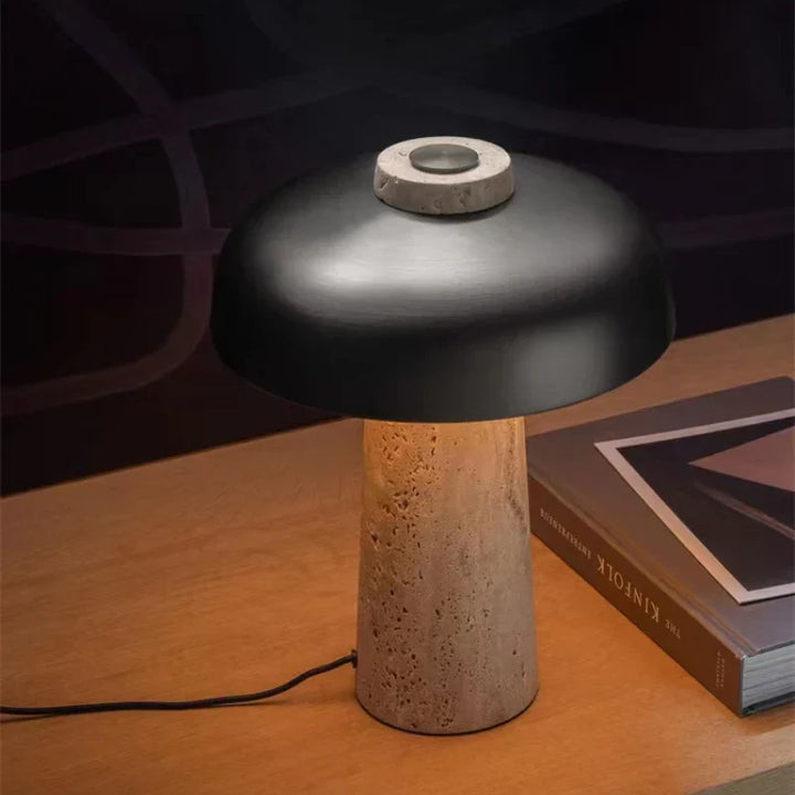 Lampe de table en travertin naturel - Éclairage d'appoint élégant pour tout intérieur