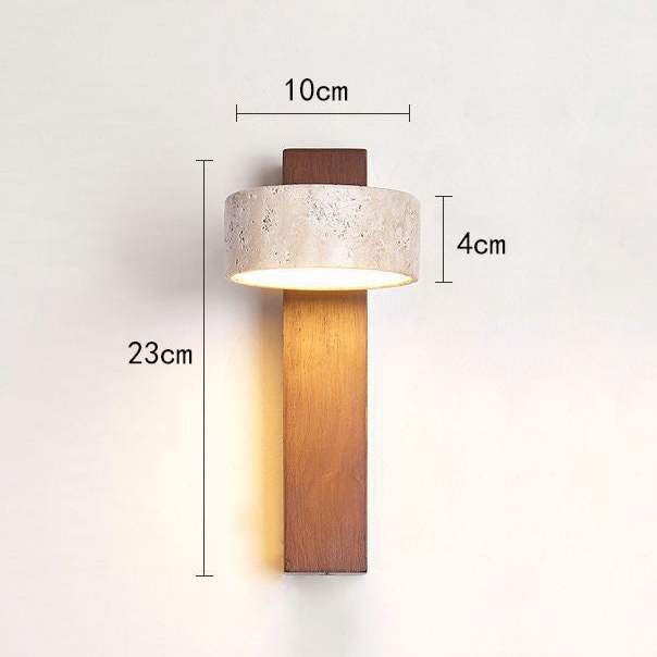 Lampe murale élégante en travertin Wabi Sabi blanc cassé