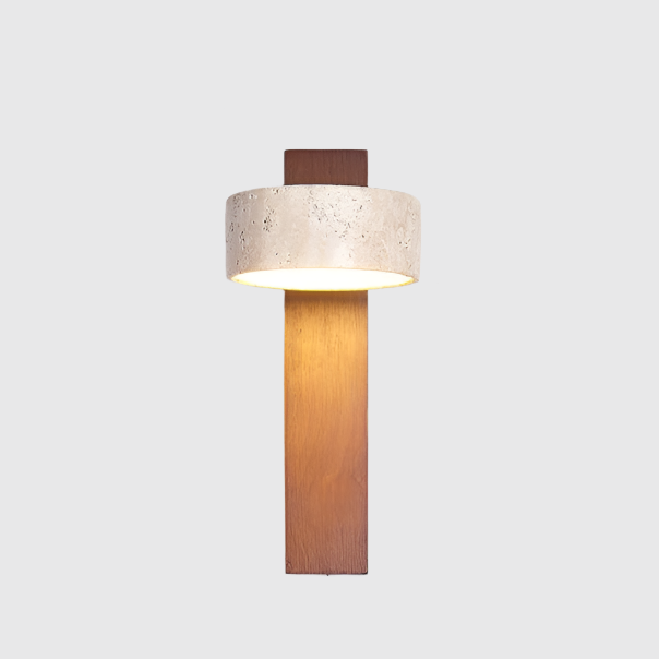 Lampe murale élégante en travertin Wabi Sabi blanc cassé