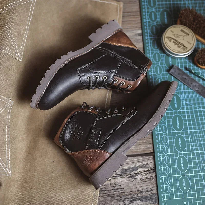 Bottes en cuir élégantes et décontractées pour hommes, d'inspiration britannique, par Parker