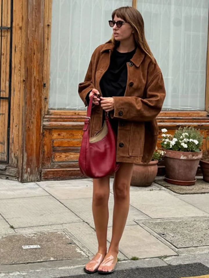 Manteau à col rétro intemporel de Shaina