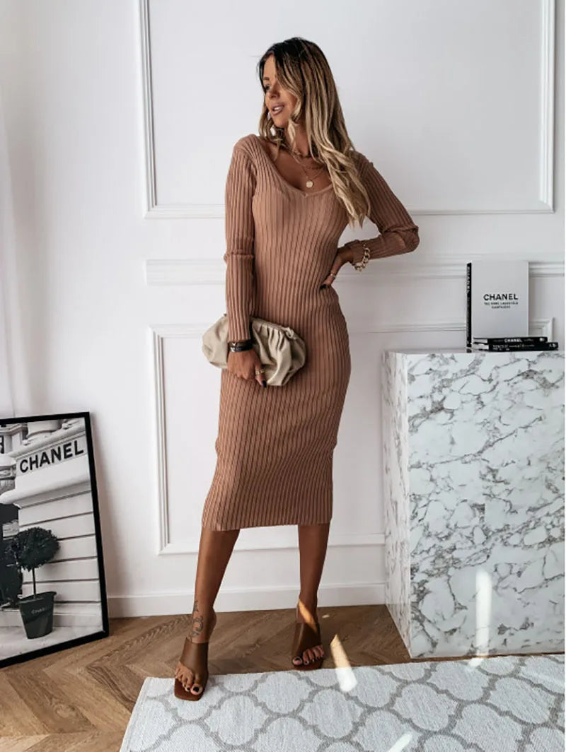 Onni | Robe en maille côtelée pour femmes pour un look élégant