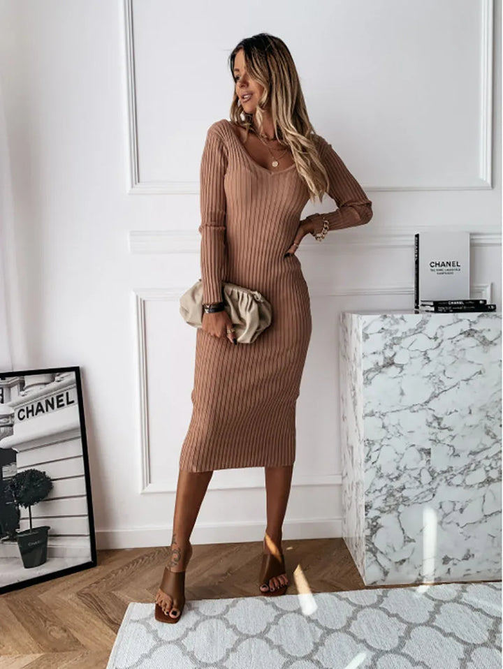 Onni | Robe en maille côtelée pour femmes pour un look élégant
