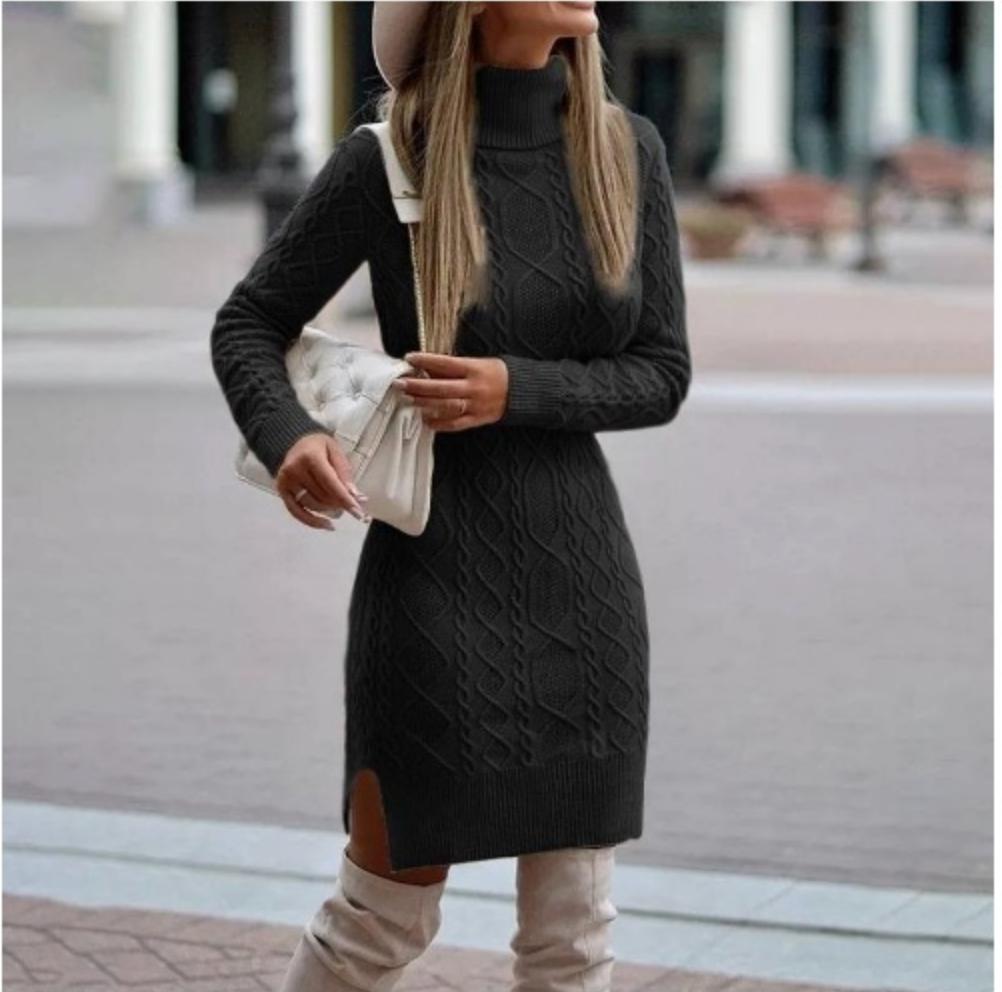Robe d'hiver stylée en tricot | Romy