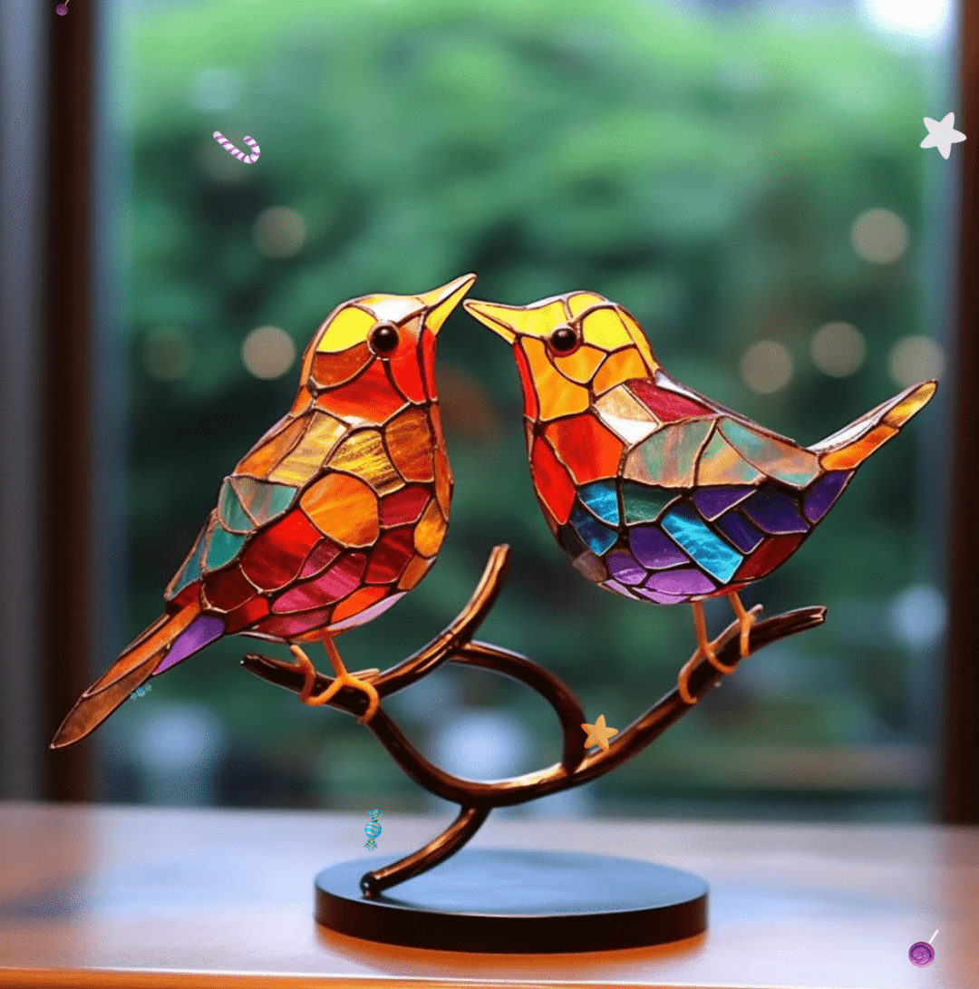 Harriet™ - Oiseaux en Vitrail pour une Maison Enchantée