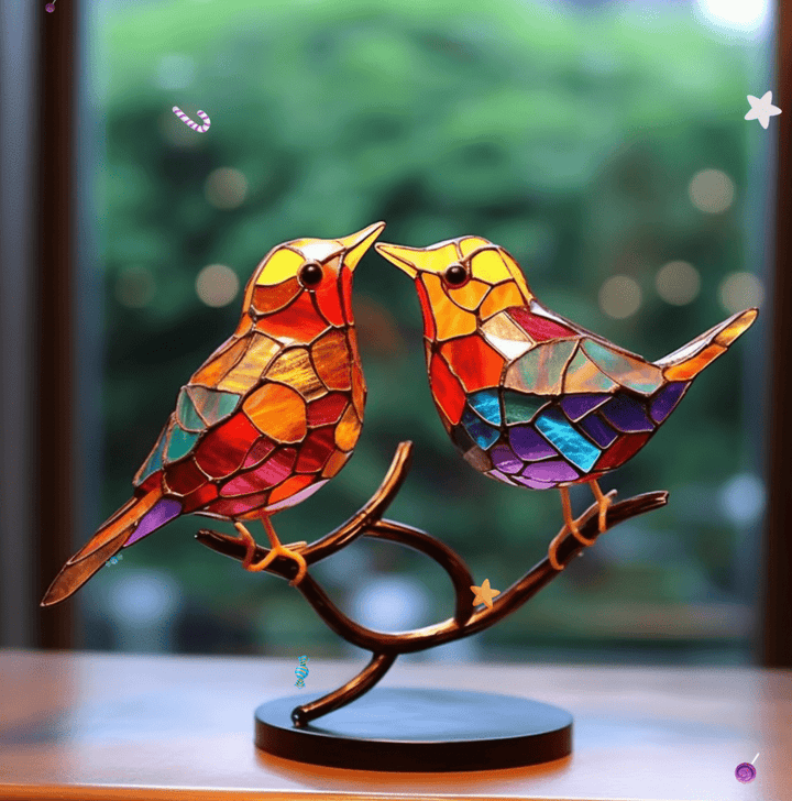 Harriet™ - Oiseaux en Vitrail pour une Maison Enchantée