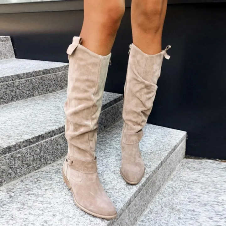 Charlotte™ - Bottes hautes en daim de qualité supérieure