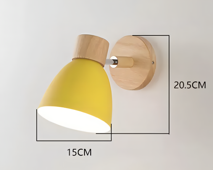 Jandiel - Lampe pendante scandinave moderne en bois avec interrupteur