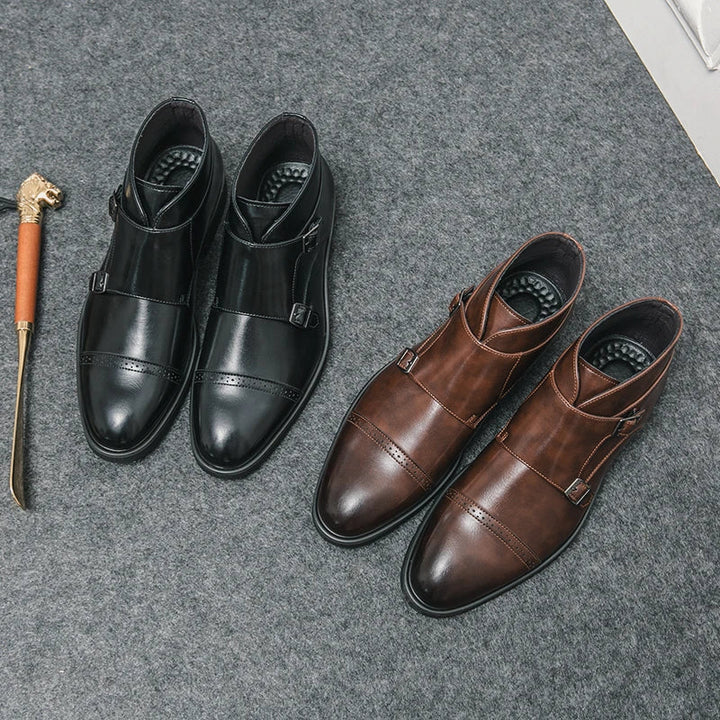 Darell | Bottes élégantes en cuir à double courroie de moine pour les amateurs de tendances modernes