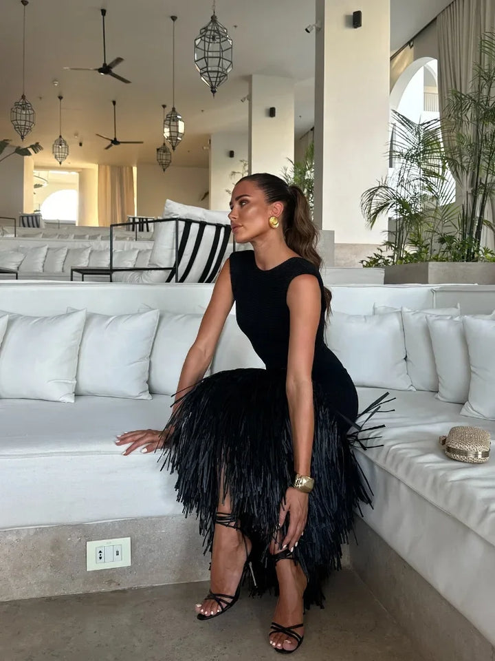 Renne | Robe chic et flatteuse avec pompons ludiques