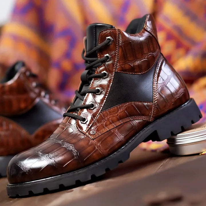 Bottes stylées Rendell en cuir croco
