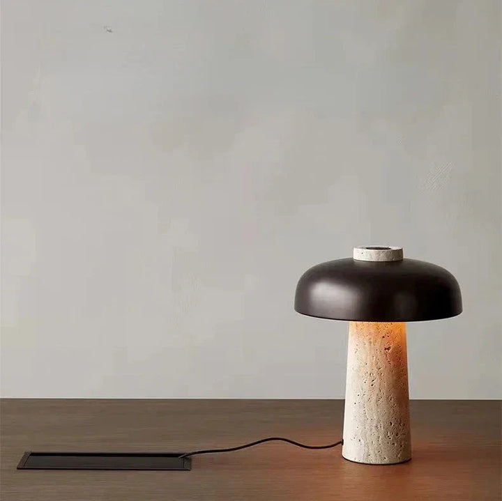Lampe de table en travertin naturel - Éclairage d'appoint élégant pour tout intérieur