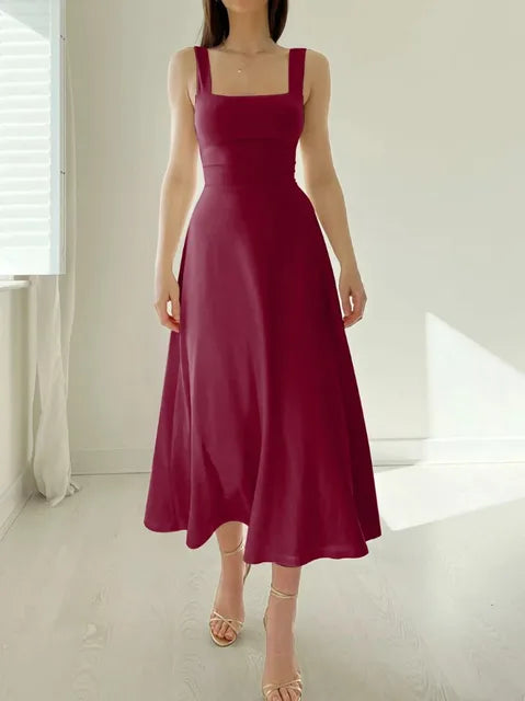 Robe élégante de style A-line avec encolure de luxe et design cintré | Eva