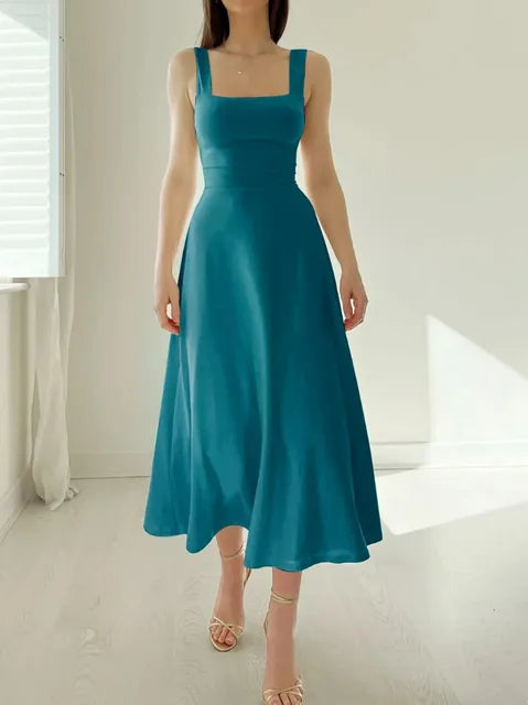 Robe élégante de style A-line avec encolure de luxe et design cintré | Eva